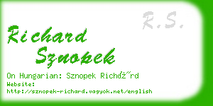 richard sznopek business card